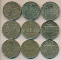 Ausztria 1980-1995. 20Sch (9x) 7klf motívummal emlékpénzek T:2
Austria 1980-1995. 20 Schilling (9x) ...