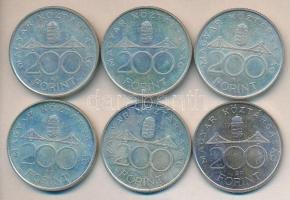 1994. 200Ft Ag "Deák" (6x) T:2,2-