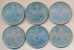 1994. 200Ft Ag "Deák" (6x) T:2,2-