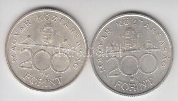 1993. 200Ft Ag "MNB" (2x) T:2,2-