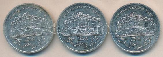 1992. 200Ft Ag "MNB" (3x) T:1-,2