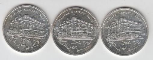 1992. 200Ft Ag "MNB" (3x) T:1-