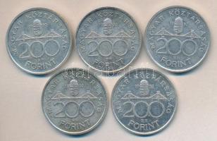 1992. 200Ft Ag "MNB" (5x) T:2