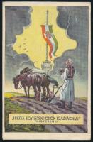 1937 Hiszek egy isteni örök igazságban (Hiszekegy) Kiadja az Ereklyés Országzászló Nagybizottsága / Hungarian irredenta propaganda, Hungarian flag, Trianon s: Lamoss (EB)