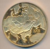 Fritz Mihály (1947-) 1991. "Szovjet csapatok kivonása / KONYEC" aranyozott piefort emlékérem (d=65mm) T:exPP ph.