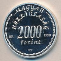 1998. 2000Ft Ag "Eötvös Lóránd" T:PP Dísztokban, tanúsítvánnyal. Csak 3000db!