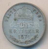 1870GYF 20Kr "Váltó Pénz" Ag T:3