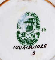 Zsolnay lepke-virágos mintás mini váza, kézzel festett, jelzett, m:7 cm/ Zsolnay porcelain mini vase