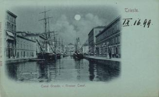 1899 Trieste Grand Canal with sailing ships(EB)