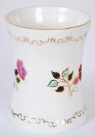 Zsolnay lepkés-virágos mintás kis váza, kézzel festett, jelzett, m:9 cm/ Zsolnay porcelain small vas...