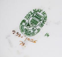 Zsolnay lepkés-virágos mintás kis váza, kézzel festett, jelzett, m:9 cm/ Zsolnay porcelain small vas...