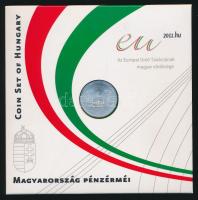 2011. 5Ft-200Ft 6klf darabos forgalmi érme sor + 3000Ft Ag "Az Európai Unió Tanácsának magyar elnöksége" emlékére, dísztokban T:BU Csak 3000db!