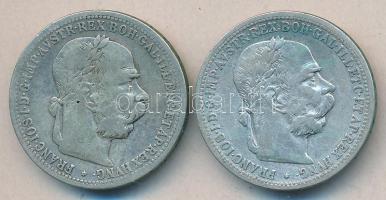 Ausztria 1899/1901. 1K Ag (2x) T:2-,3 Austria 1899/1901. 1 Corona Ag (2x) C:VF,F