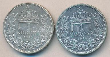 1915KB 1K Ag (2x) egyik fordított peremirattal T:2