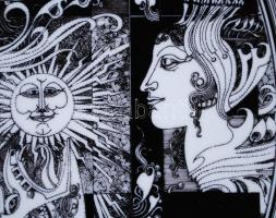 Szász Endre által tervezett Hollóházi porcelán dísztányér, jelzett, hibátlan, kopott több helyen / F...