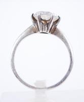 Ezüst (Ag) gyűrű soliter cirkóniával /  Solitaire zirconia silver ring, s: 51, br: 2,92gr