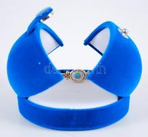 cca 1900 14K arany (Au) bross gyöngyház és türkiz díszítéssel / 
Golden (14ct) brooch with nacre and...