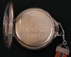 1893-1934 Chronometre Sabina svájci ezüst (Ag) art deco zsebóra duplasoros számlappal, másodpercmuta...
