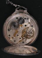 1893-1934 Chronometre Sabina svájci ezüst (Ag) art deco zsebóra duplasoros számlappal, másodpercmuta...
