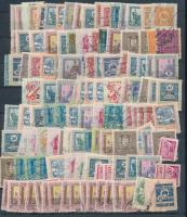 130 db régi magyar okmánybélyeg berakólapon