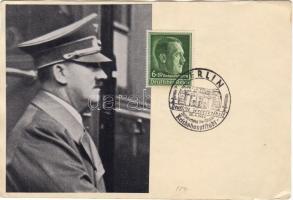 Házi készítésü levelezőlap a Führer 50. születésnapja alkalmi bélyegzéssel