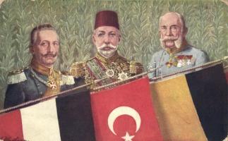 Viribus Unitis military propaganda, Wilhelm II, Mehmed V, Franz Joseph
