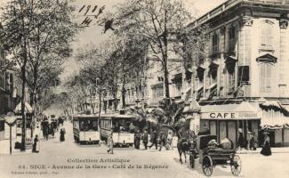 Nice Gare avenue, Café Régence, trams
