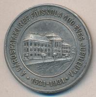 1931. "A Sárospataki Ref. Főiskola 400 Éves Jubileuma - 1531-1931 / Dicsérjétek és féljétek az Istent! - (Jel.K.XIV. 6-7.)" Ag emlékérem nemefém jelzéssel (19.08g/0.800) T:2