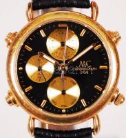 MC Chronograph 30M férfi karóra rozsdamentes acél hátlappal, bőrszíjjal, vízálló, jól jár / 
MC Chro...