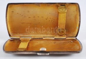 Ezüst (Ag.) cigaretta tálca, jelzett, nettó: 39 g, 9×4 cm / Silver cigarette case