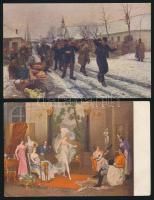 8 db festmény képeslap