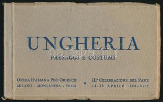 Magyarország képeslapfüzet 18 lappal , 1930-as olasz kiadás