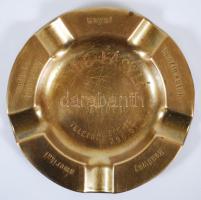 cca 1940 "Pajor László Budapest V. Váci út 10. - Royal - benzin kutak - Readway - amerikai - autó- és traktorolaj" feliratú, promóciós réz hamutálca