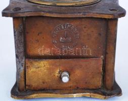 "Szövetkezeti áru", régi réz kávédaráló / 
Vintage brass coffee grinder, 16x11x11cm