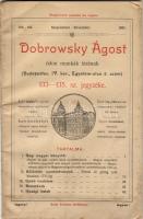 1901 Dobrowsky Ágost ódon munkák tárának jegyzéke