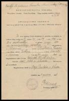 1938 A lengyelországi Uhnów városban kiadott születési bizonyítvány zsidó származású személy részére