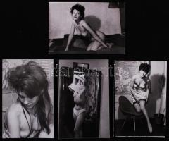cca 1960 4db amatőr aktfotó /  Home made erotic photos, 6,5x9,5cm