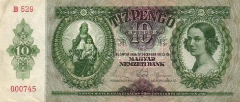 1936. 10P (5x) egymás utáni sorszámmal T:I-,II