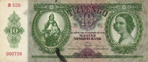 1936. 10P (5x) egymás utáni sorszámmal T:I-,II(firka)