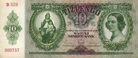 1936. 10P (5x) egymás utáni sorszámmal T:I-,II(firka)