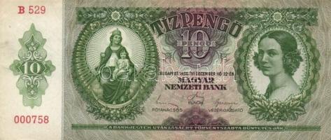 1936. 10P (5x) egymás utáni sorszámmal T:I-,II(firka)