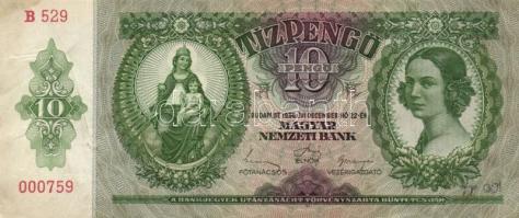 1936. 10P (5x) egymás utáni sorszámmal T:I-,II(firka)