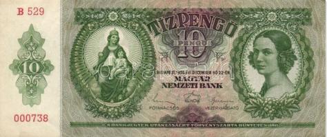 1936. 10P (10x) egymás utáni sorszámmal T:I,I-