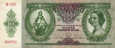 1936. 10P (10x) egymás utáni sorszámmal T:I,I-