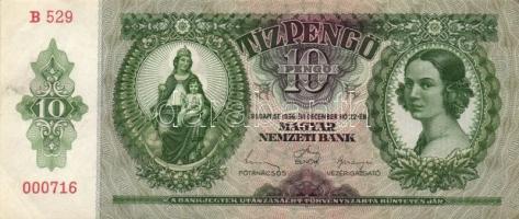 1936. 10P (6x) egymás utáni sorszámmal T:I-,II(egyiken firka hátlapon)