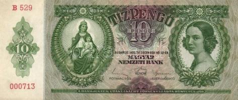 1936. 10P (6x) egymás utáni sorszámmal T:I-,II(egyiken firka hátlapon)