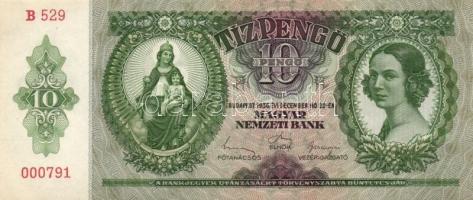 1936. 10P (10x) egymás utáni sorszámmal T:I,I-,II(hajtatlanok, 2db-on írás)