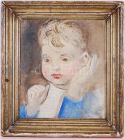Vinkler László (1912-1980): Kisfiam. Olaj, vászon, keretben, 46x41cm