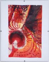 Ferenczi József (Vakok Állami Intézete, 1970): Épító kezek; Kompozíció gömbbel. Tus/toll, akvarell, ...