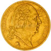 Franciaország 1818A 20Fr Au "XVIII. Lajos" (6.38g/0.900) T:2- France 1818A 20 Francs Au "Louis XVIII" (6.38g/0.900) C:VF